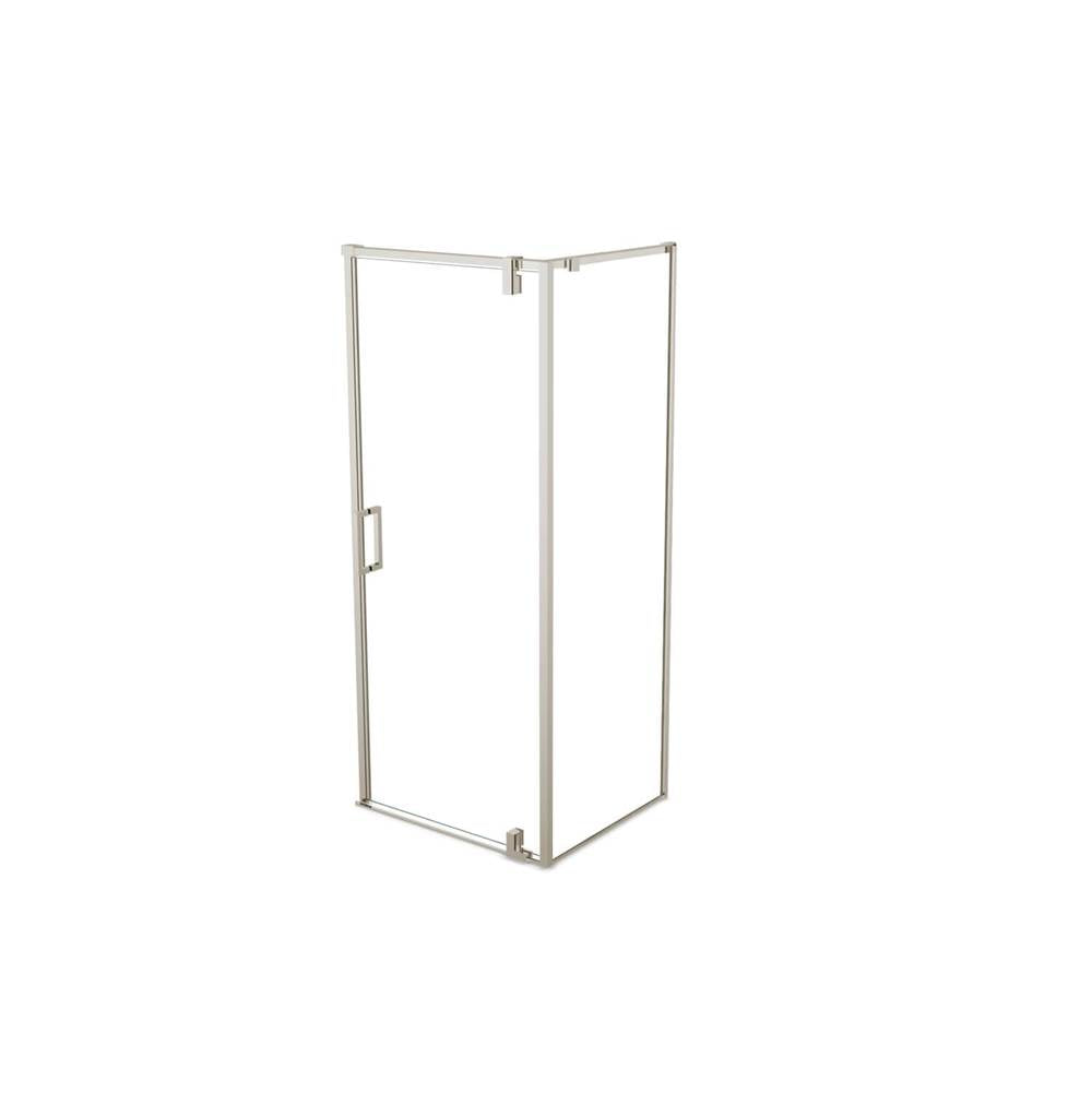 ModulR 36 x 36 x 78 in. 8mm Pivot Shower Door for Corner Installation with Clear glass in Brushed Nickel