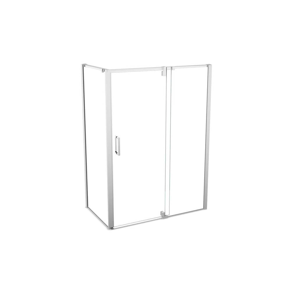ModulR 48 x 32 x 78 in. 8mm Pivot Shower Door for Corner Installation with Clear glass in Chrome