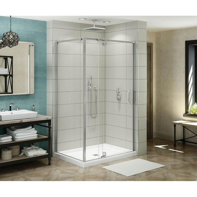 Maax - ModulR 48 x 32 x 78 in. 8mm Pivot Shower Door for Corner Installation with Clear glass in Chrome