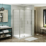 Maax - ModulR 48 x 32 x 78 in. 8mm Pivot Shower Door for Corner Installation with Clear glass in Brushed Nickel