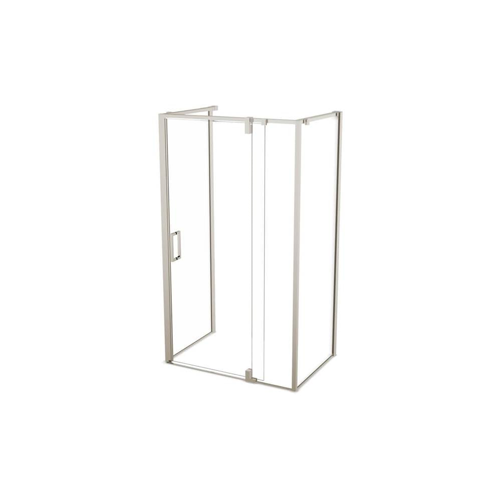 ModulR 48 x 36 x 78 in. 8mm Pivot Shower Door for Wall-mount Installation with Clear glass in Brushed Nickel