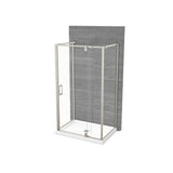 Maax - ModulR 48 x 36 x 78 in. 8mm Pivot Shower Door for Wall-mount Installation with Clear glass in Brushed Nickel