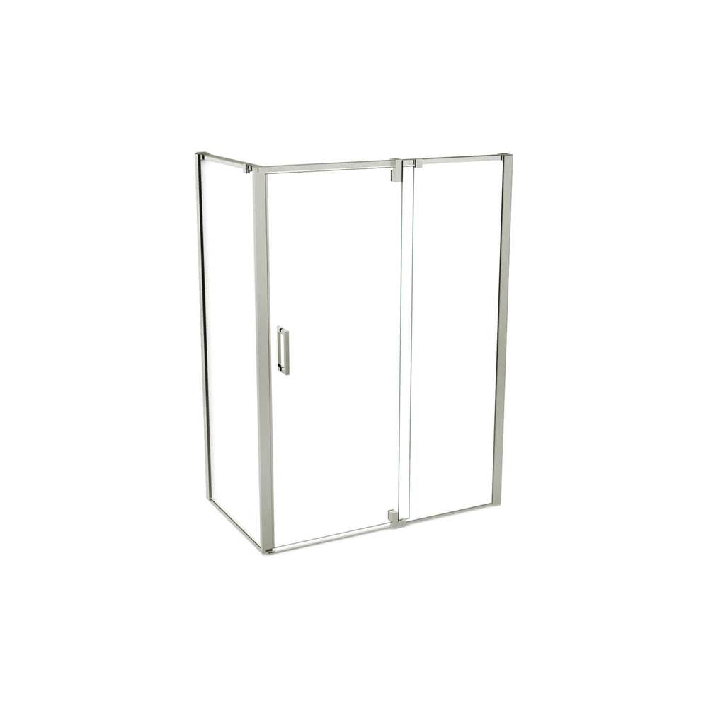 ModulR 60 x 32 x 78 in. 8mm Pivot Shower Door for Corner Installation with Clear glass in Brushed Nickel