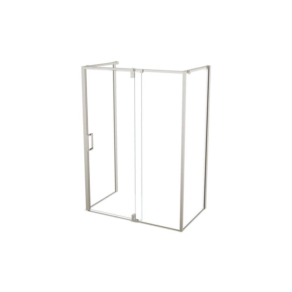 ModulR 60 x 36 x 78 in. 8mm Pivot Shower Door for Wall-mount Installation with Clear glass in Brushed Nickel