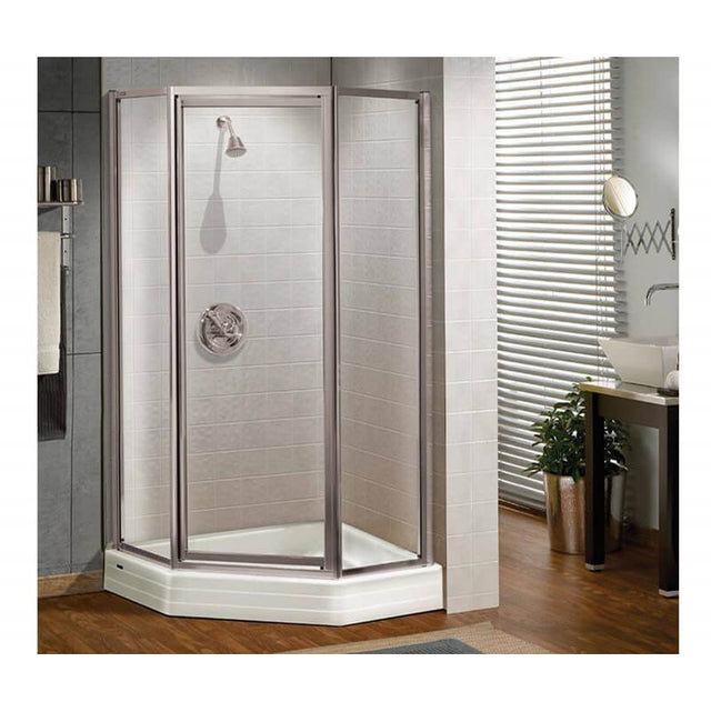 Maax - Silhouette Neo-angle 36 x 36 x 70 in. Pivot Shower Door for Corner Installation with Clear glass in Chrome