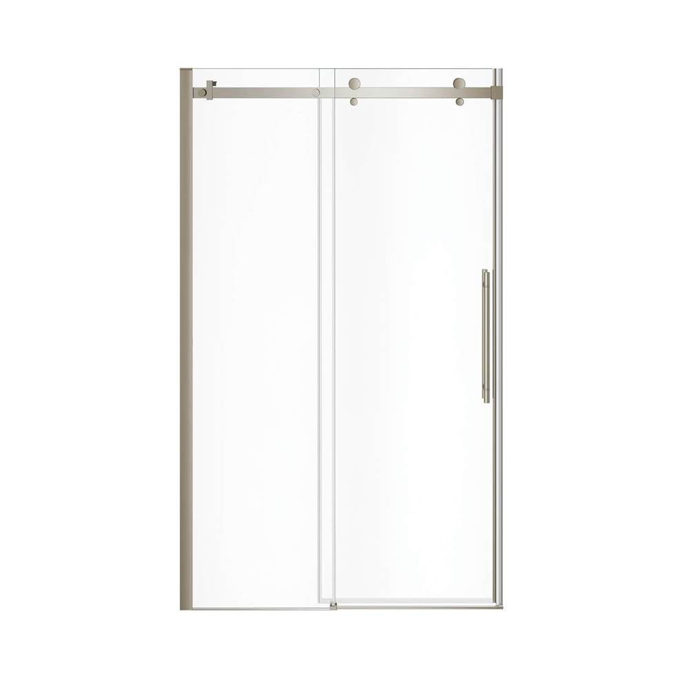 Vela 44.5-47 x 78.75 in. 8mm Sliding Shower Door for Alcove Installation with Clear glass in Brushed Nickel