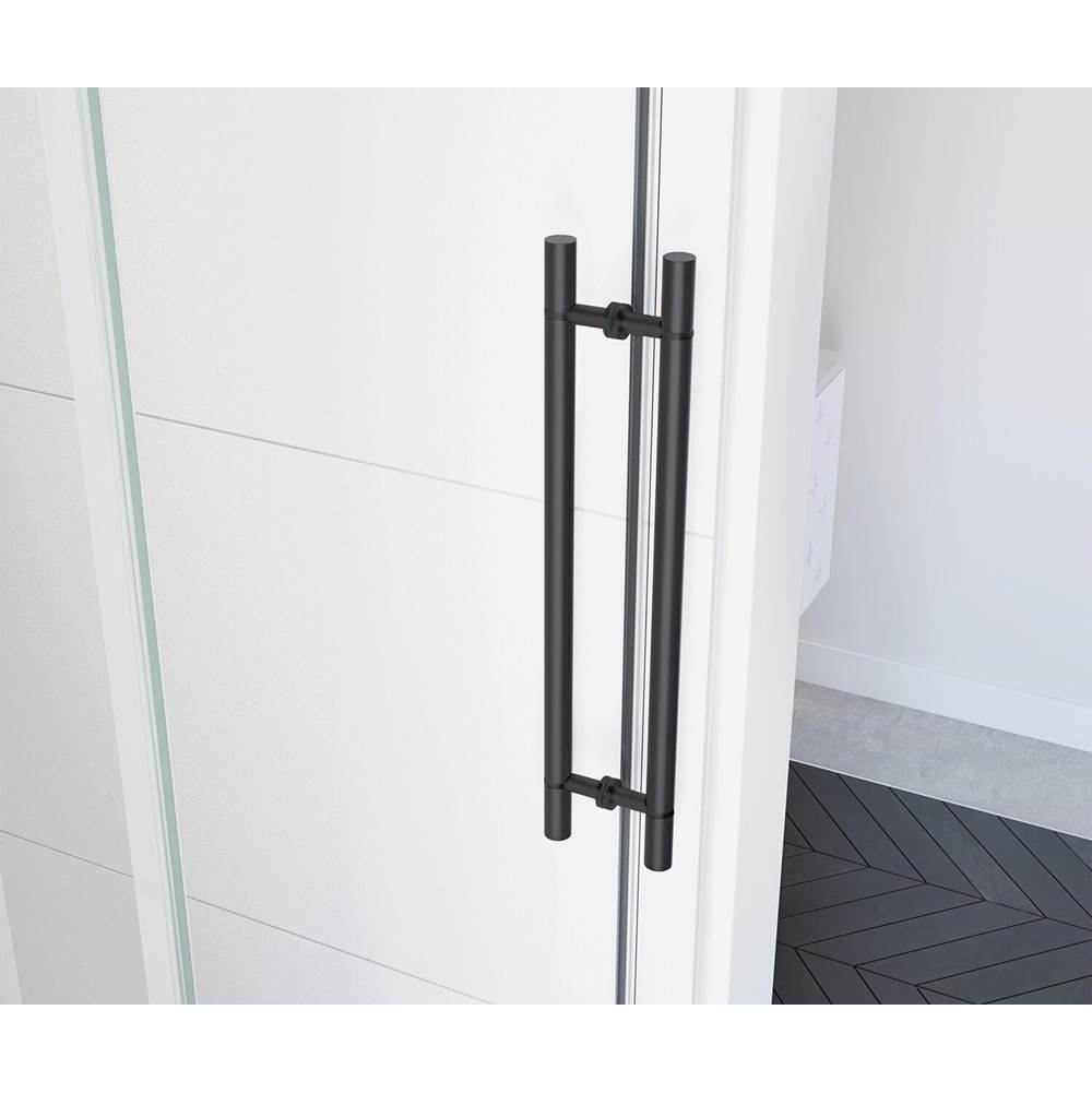Vela 44.5-47 x 78.75 in. 8mm Sliding Shower Door for Alcove Installation with Clear glass in Matte Black