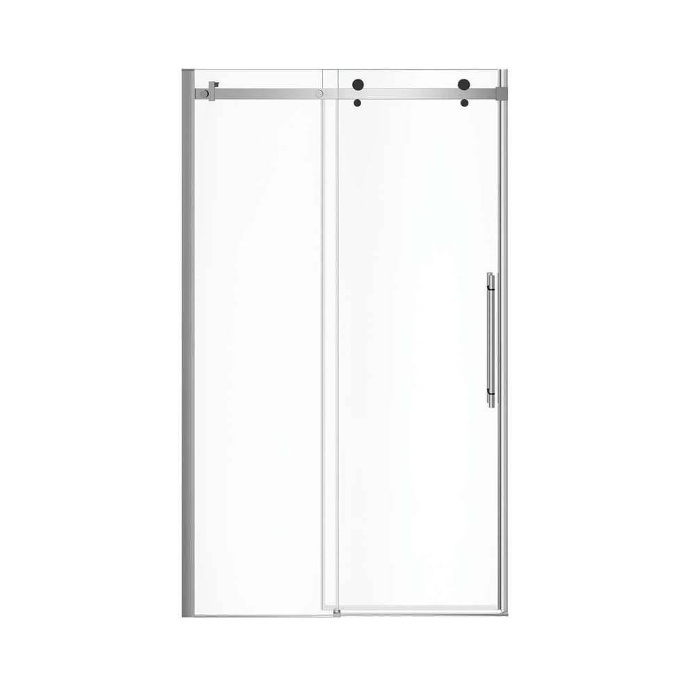 Vela 44.5-47 x 78.75 in. 8mm Sliding Shower Door for Alcove Installation with Clear glass in Chrome and Matte Black