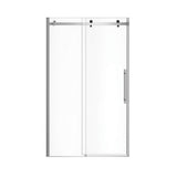 Vela 44.5-47 x 78.75 in. 8mm Sliding Shower Door for Alcove Installation with Clear glass in Chrome and Matte Black