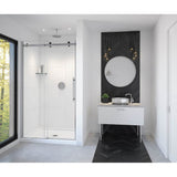 Maax - Vela 44.5-47 x 78.75 in. 8mm Sliding Shower Door for Alcove Installation with Clear glass in Chrome and Matte Black
