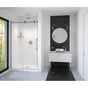 Maax - Vela 44.5-47 x 78.75 in. 8mm Sliding Shower Door for Alcove Installation with Clear glass in Chrome and Matte Black