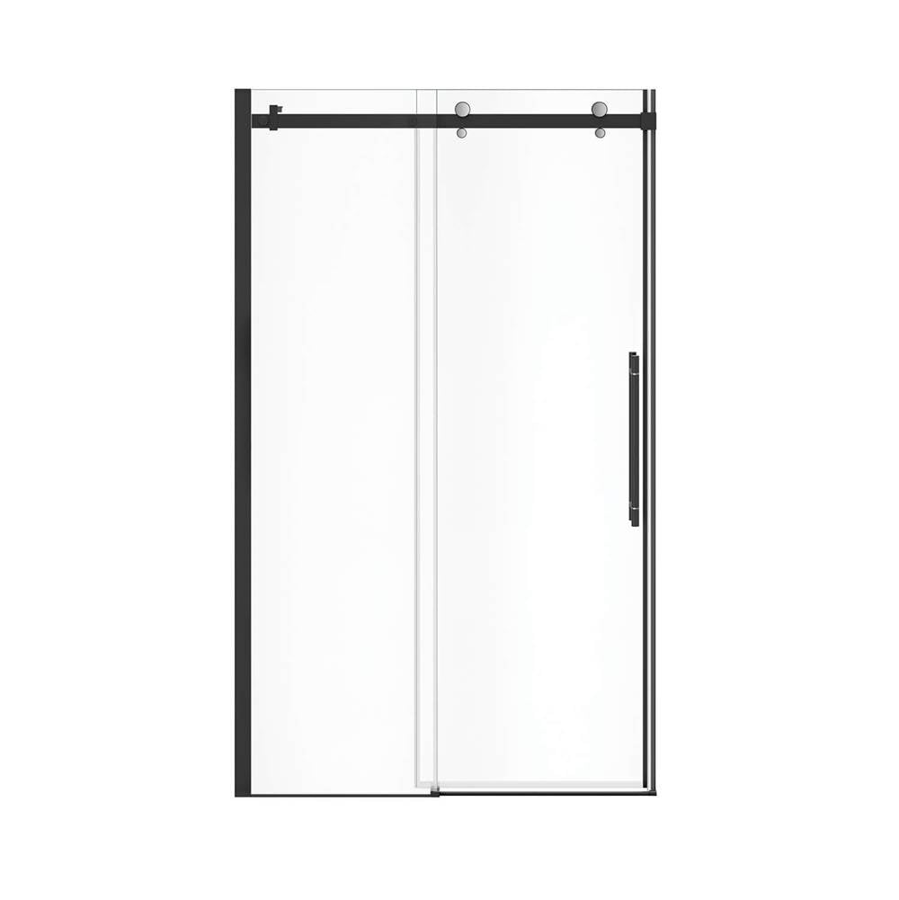 Vela 44.5-47 x 78.75 in. 8mm Sliding Shower Door for Alcove Installation with Clear glass in Matte Black and Chrome