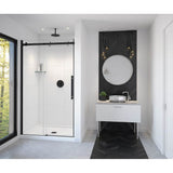 Maax - Vela 44.5-47 x 78.75 in. 8mm Sliding Shower Door for Alcove Installation with Clear glass in Matte Black and Chrome