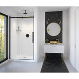Maax - Vela 44.5-47 x 78.75 in. 8mm Sliding Shower Door for Alcove Installation with Clear glass in Matte Black and Brushed Gold