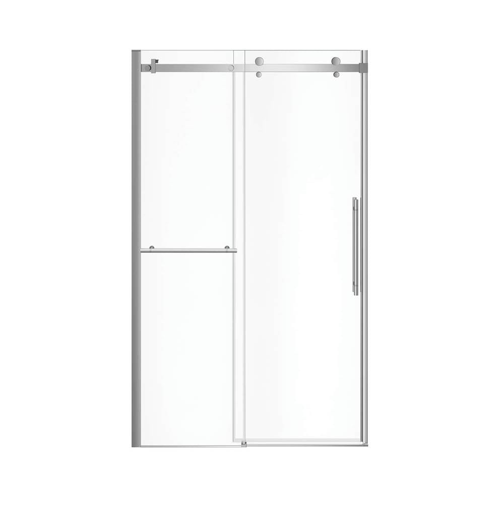 Vela 44.5-47 x 78.75 in. 8mm Sliding Shower Door with Towel Bar for Alcove Installation with Clear glass in Chrome
