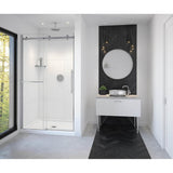Maax - Vela 44.5-47 x 78.75 in. 8mm Sliding Shower Door with Towel Bar for Alcove Installation with Clear glass in Chrome