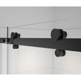 Vela 44.5-47 x 78.75 in. 8mm Sliding Shower Door with Towel Bar for Alcove Installation with Clear glass in Matte Black