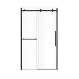 Vela 44.5-47 x 78.75 in. 8mm Sliding Shower Door with Towel Bar for Alcove Installation with Clear glass in Matte Black