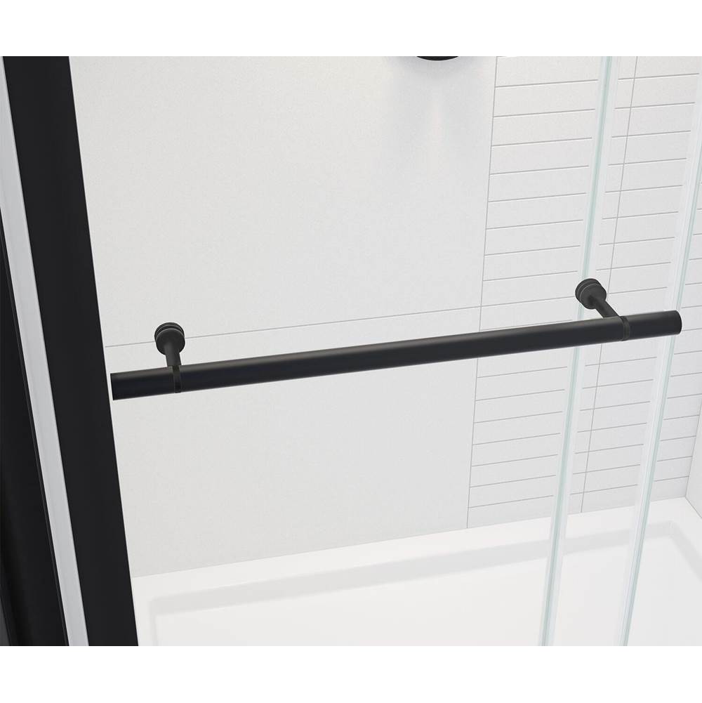 Vela 44.5-47 x 78.75 in. 8mm Sliding Shower Door with Towel Bar for Alcove Installation with Clear glass in Matte Black