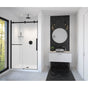 Maax - Vela 44.5-47 x 78.75 in. 8mm Sliding Shower Door with Towel Bar for Alcove Installation with Clear glass in Matte Black