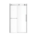 Vela 44.5-47 x 78.75 in. 8mm Sliding Shower Door with Towel Bar for Alcove Installation with Clear glass in Chrome and Matte Black