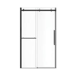 Vela 44.5-47 x 78.75 in. 8mm Sliding Shower Door with Towel Bar for Alcove Installation with Clear glass in Matte Black and Chrome