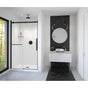 Maax - Vela 44.5-47 x 78.75 in. 8mm Sliding Shower Door with Towel Bar for Alcove Installation with Clear glass in Matte Black and Chrome