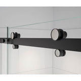 Vela 44.5-47 x 78.75 in. 8mm Sliding Shower Door with Towel Bar for Alcove Installation with Clear glass in Matte Black and Brushed Nickel
