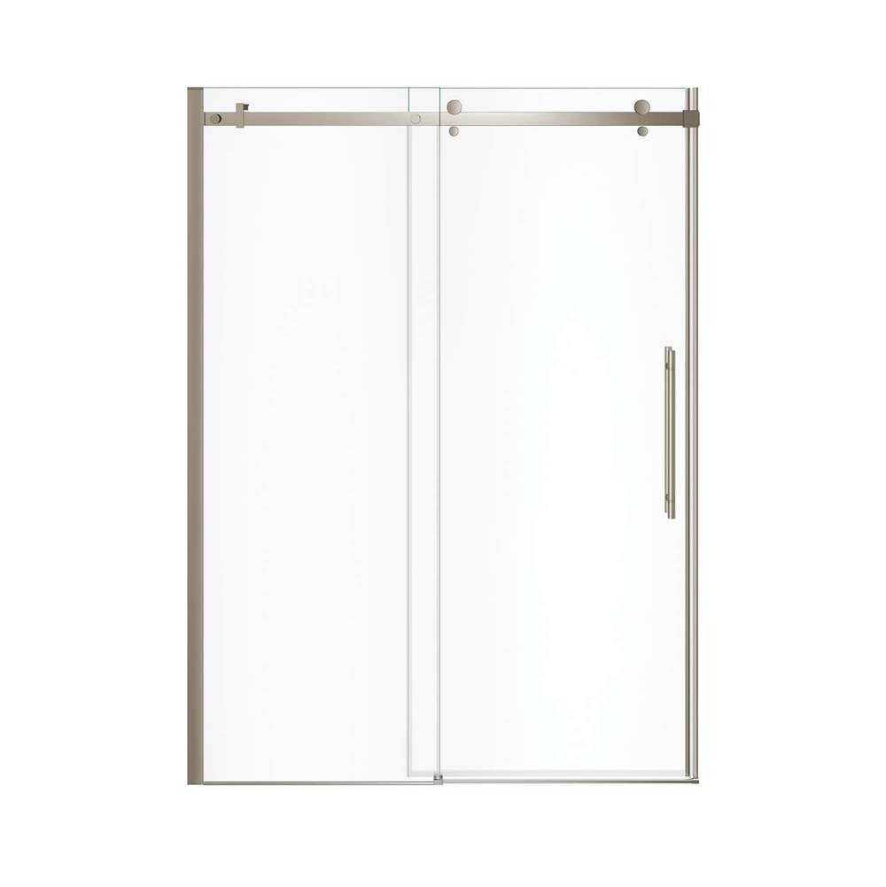 Vela 56.5-59 x 78.75 in. 8mm Sliding Shower Door for Alcove Installation with Clear glass in Brushed Nickel