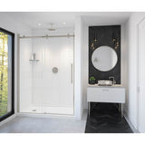 Maax - Vela 56.5-59 x 78.75 in. 8mm Sliding Shower Door for Alcove Installation with Clear glass in Brushed Nickel