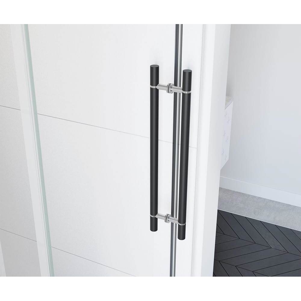 Vela 56.5-59 x 78.75 in. 8mm Sliding Shower Door for Alcove Installation with Clear glass in Matte Black and Chrome