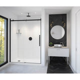 Maax - Vela 56.5-59 x 78.75 in. 8mm Sliding Shower Door for Alcove Installation with Clear glass in Matte Black and Chrome