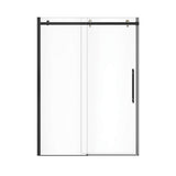 Vela 56.5-59 x 78.75 in. 8mm Sliding Shower Door for Alcove Installation with Clear glass in Matte Black and Brushed Nickel