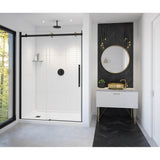 Maax - Vela 56.5-59 x 78.75 in. 8mm Sliding Shower Door for Alcove Installation with Clear glass in Matte Black and Brushed Gold