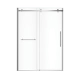 Vela 56.5-59 x 78.75 in. 8mm Sliding Shower Door with Towel Bar for Alcove Installation with Clear glass in Chrome