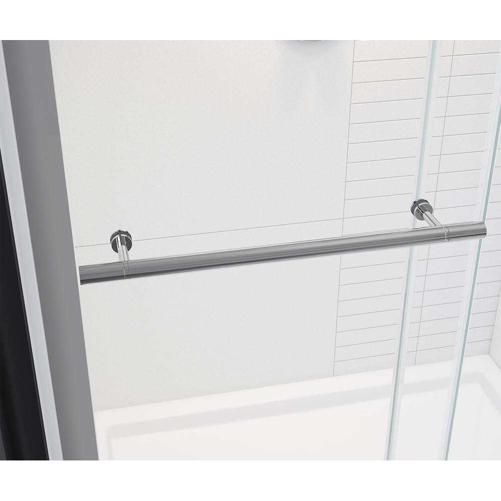 Vela 56.5-59 x 78.75 in. 8mm Sliding Shower Door with Towel Bar for Alcove Installation with Clear glass in Chrome
