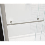 Vela 56.5-59 x 78.75 in. 8mm Sliding Shower Door with Towel Bar for Alcove Installation with Clear glass in Brushed Nickel
