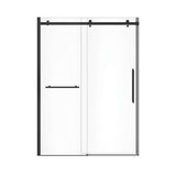 Vela 56.5-59 x 78.75 in. 8mm Sliding Shower Door with Towel Bar for Alcove Installation with Clear glass in Matte Black