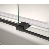 Vela 56.5-59 x 78.75 in. 8mm Sliding Shower Door with Towel Bar for Alcove Installation with Clear glass in Matte Black