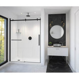 Maax - Vela 56.5-59 x 78.75 in. 8mm Sliding Shower Door with Towel Bar for Alcove Installation with Clear glass in Matte Black