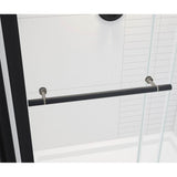 Vela 56.5-59 x 78.75 in. 8mm Sliding Shower Door with Towel Bar for Alcove Installation with Clear glass in Matte Black and Brushed Nickel