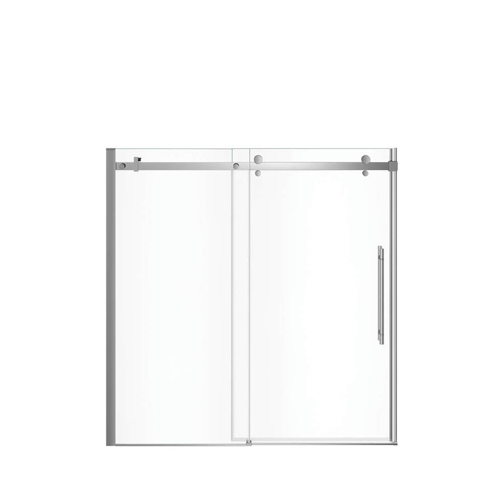 Vela 56.5-59 x 59 in. 8 mm Sliding Tub Door for Alcove Installation with Clear glass in Chrome