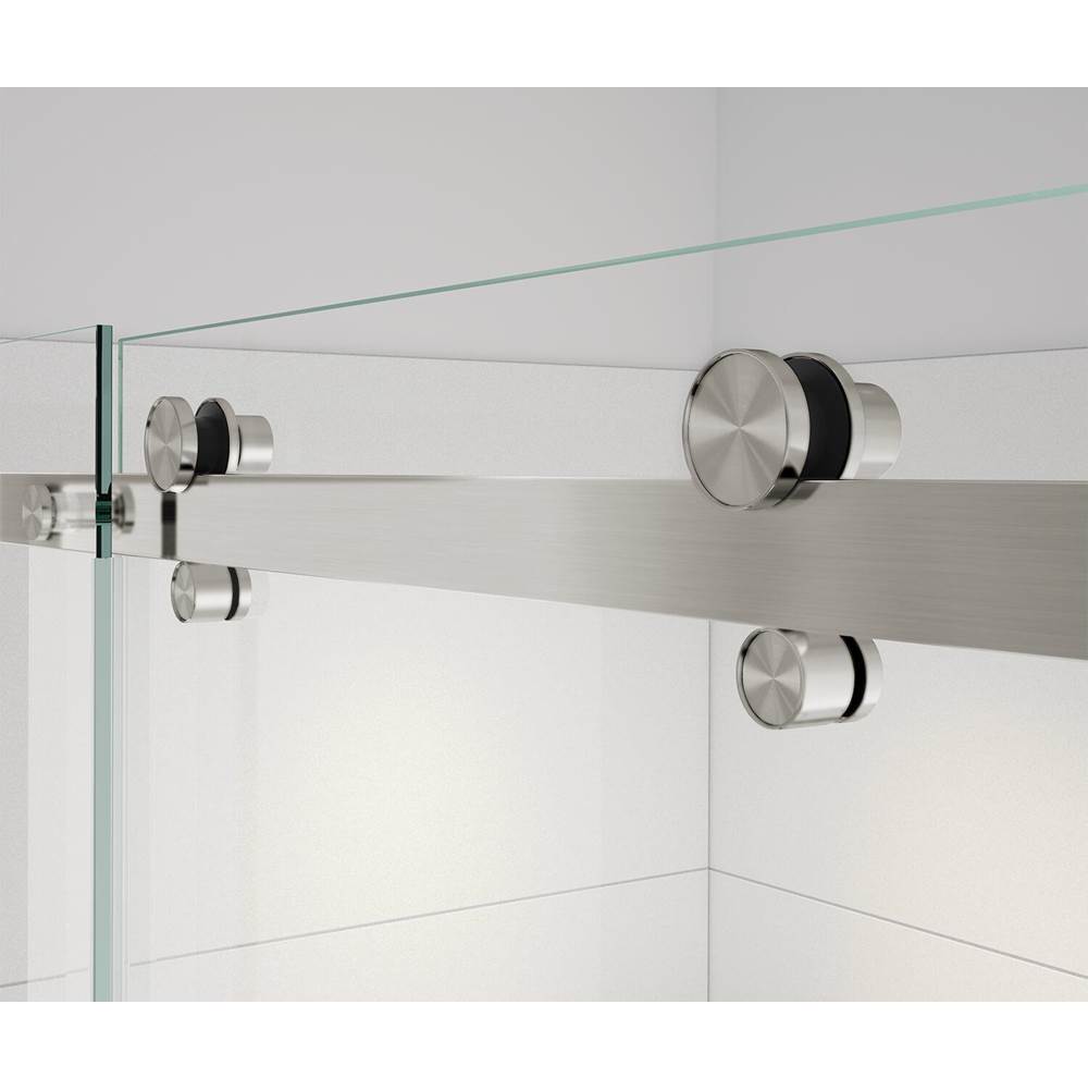 Vela 56.5-59 x 59 in. 8 mm Sliding Tub Door for Alcove Installation with Clear glass in Brushed Nickel