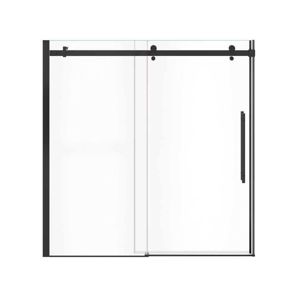 Vela 56.5-59 x 59 in. 8 mm Sliding Tub Door for Alcove Installation with Clear glass in Matte Black