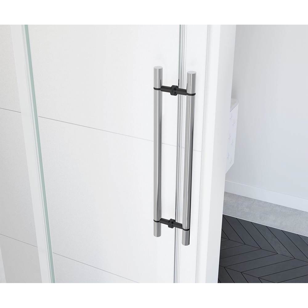 Vela 56.5-59 x 59 in. 8 mm Sliding Tub Door for Alcove Installation with Clear glass in Chrome and Matte Black