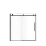 Vela 56.5-59 x 59 in. 8 mm Sliding Tub Door for Alcove Installation with Clear glass in Matte Black and Brushed Gold