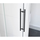 Vela 56.5-59 x 59 in. 8 mm Sliding Tub Door with Towel Bar for Alcove Installation with Clear glass in Matte Black