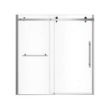 Vela 56.5-59 x 59 in. 8 mm Sliding Tub Door with Towel Bar for Alcove Installation with Clear glass in Chrome and Matte Black