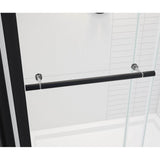 Vela 56.5-59 x 59 in. 8 mm Sliding Tub Door with Towel Bar for Alcove Installation with Clear glass in Matte Black and Chrome