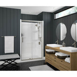 Maax - Incognito 74 39-42 x 74 in. 8mm Bypass Shower Door for Alcove Installation with Clear glass in Brushed Nickel